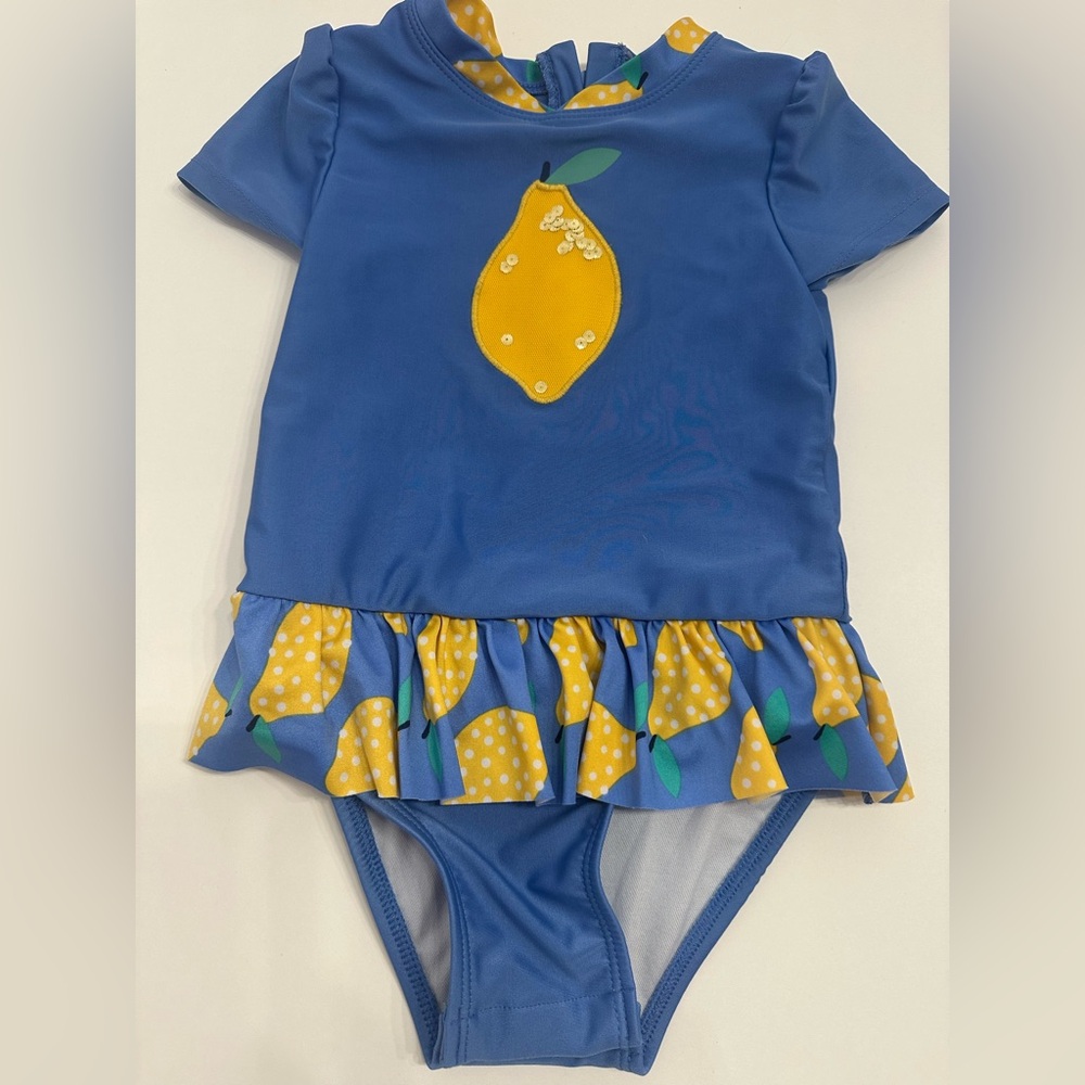 Cat & Jack size 3T  Lemon Print Swimsuit